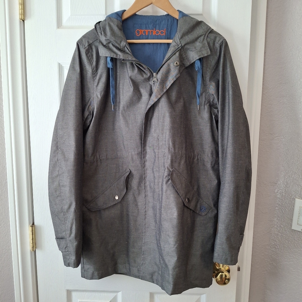 Gramicci Gray Overcoat Jacket Mens , No Size Tag, Measures Sz M EUC Gorpcore